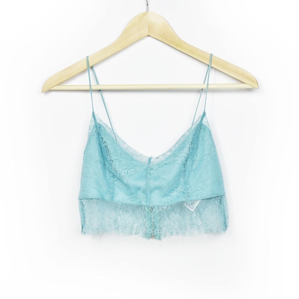 Topshop Eyelash Lace Bralette Light Blue US Sz 8